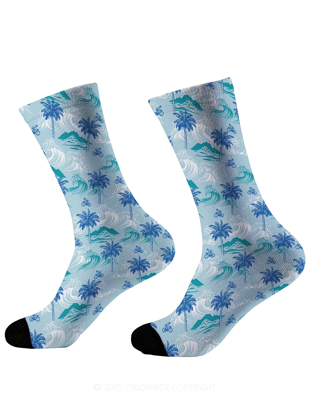 Orionride Wavy Coconut Tree Cycling Socks sold by Orionride