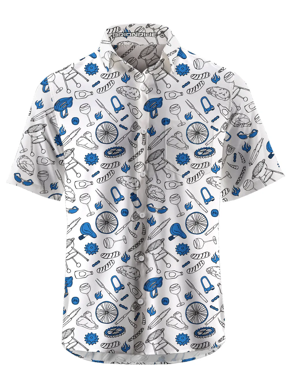 Orionride BBQ Steak Party Zipper Pockets Ultra Lightweight Short Sleeves Gravel Shirt sold by Orionride