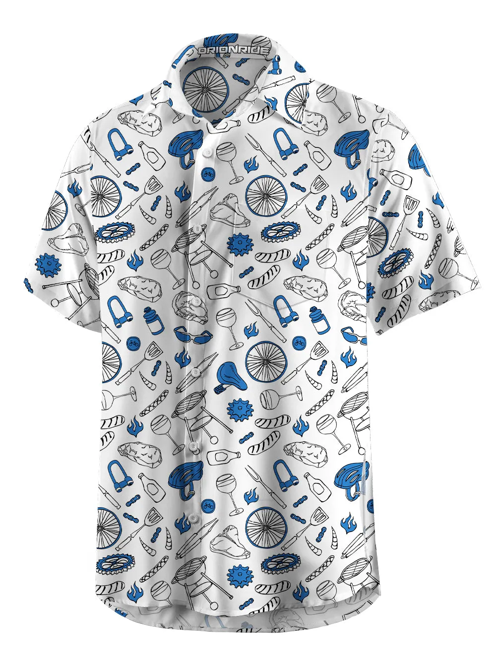 Orionride BBQ Steak Party Zipper Pockets Ultra Lightweight Short Sleeves Gravel Shirt sold by Orionride product image thumbnail 3