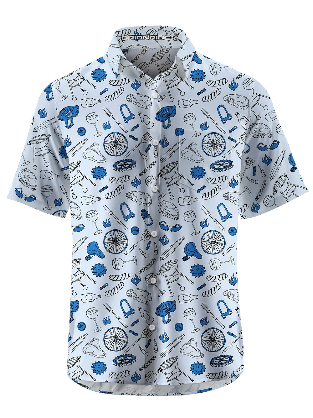Orionride BBQ Steak Party Zipper Pockets Ultra Lightweight Short Sleeves Gravel Shirt sold by Orionride product image thumbnail 2