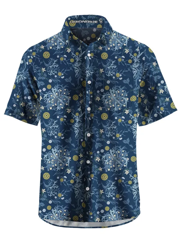 Orionride Leafy Gears Zipper Pockets Ultra Lightweight Short Sleeves Gravel Shirt sold by Orionride