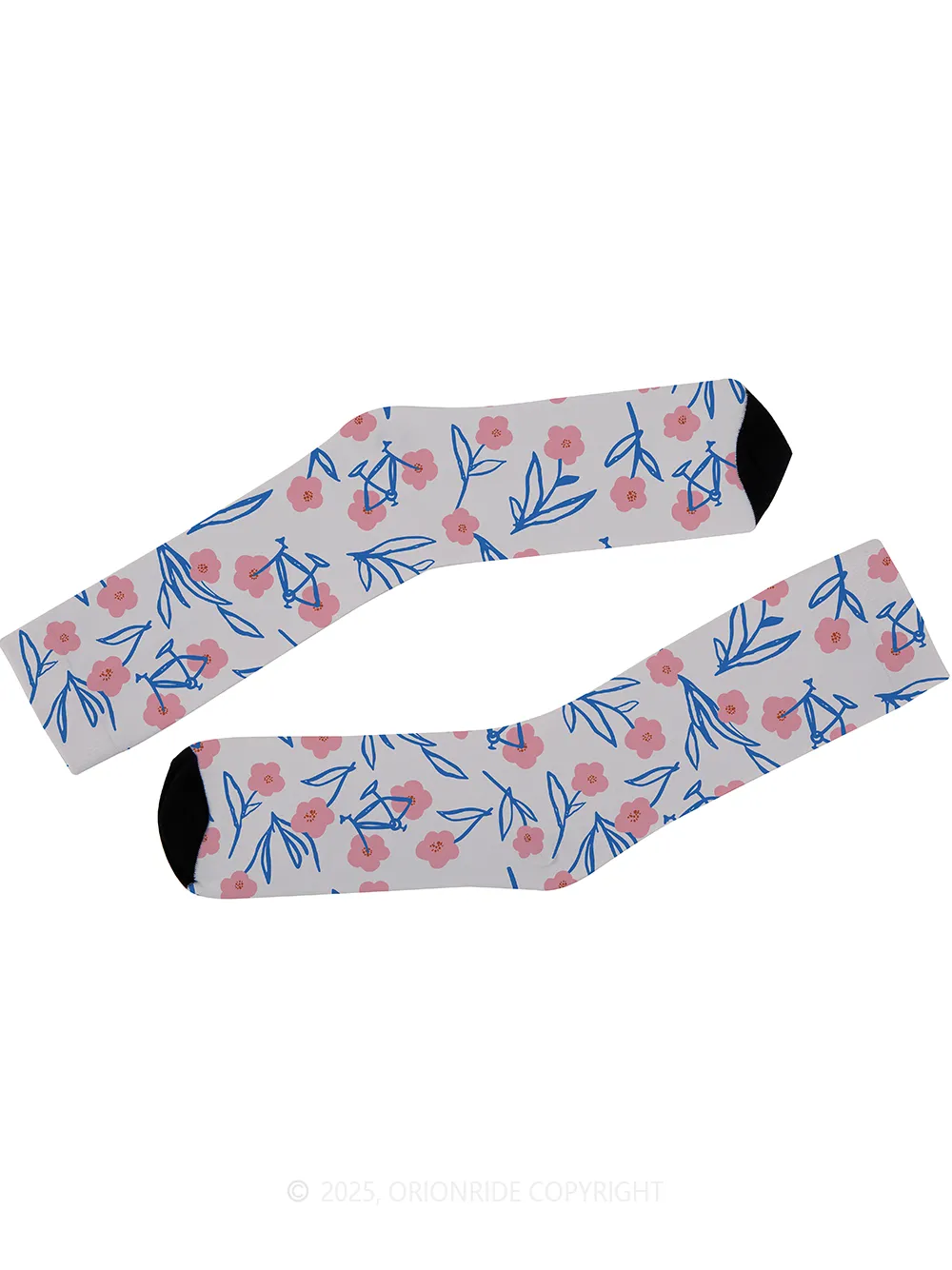Orionride Pink Flower Bicycle Cycling Socks sold by Orionride product image thumbnail 3