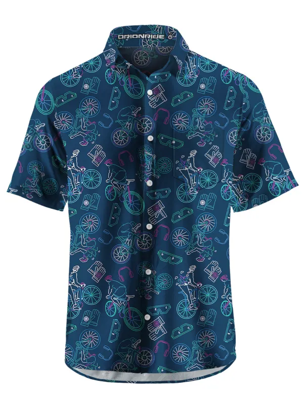 Orionride Cool Bicycles Zipper Pockets Ultra Lightweight Short Sleeves Gravel Shirt sold by Orionride