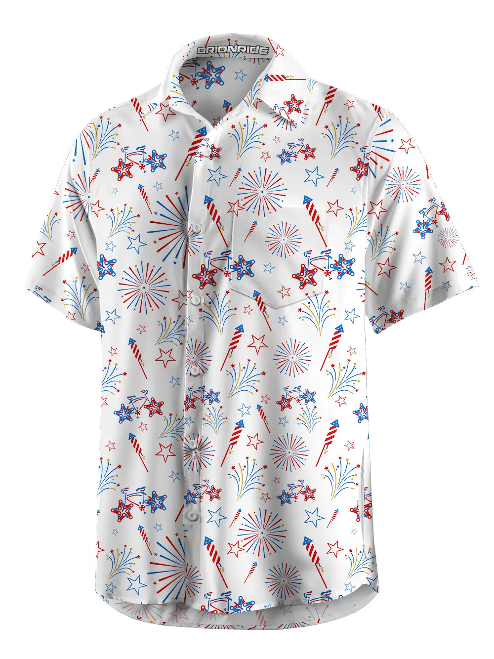 Orionride Cycling Fireworks Zipper Pockets Ultra Lightweight Short Sleeves Gravel Shirt sold by Orionride product image thumbnail 2