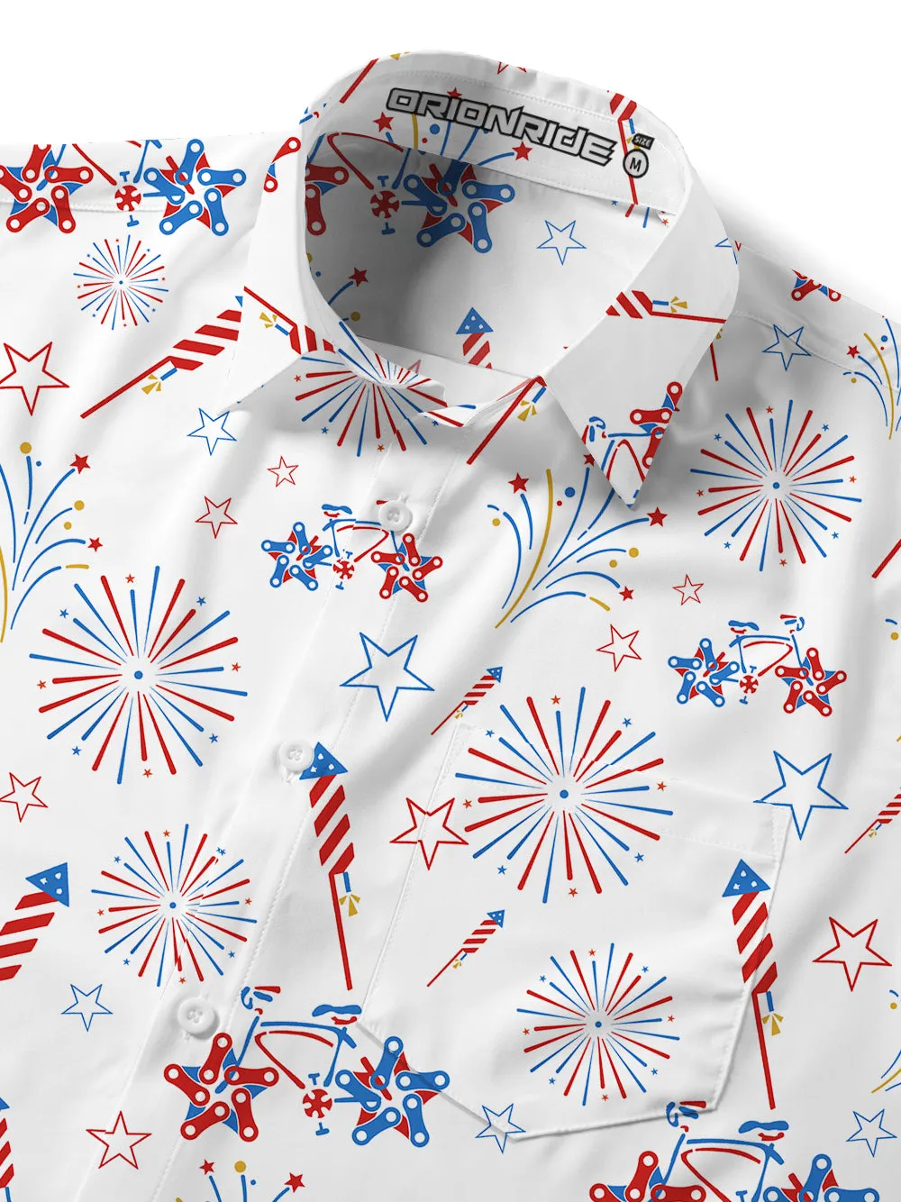 Orionride Cycling Fireworks Zipper Pockets Ultra Lightweight Short Sleeves Gravel Shirt sold by Orionride product image thumbnail 4