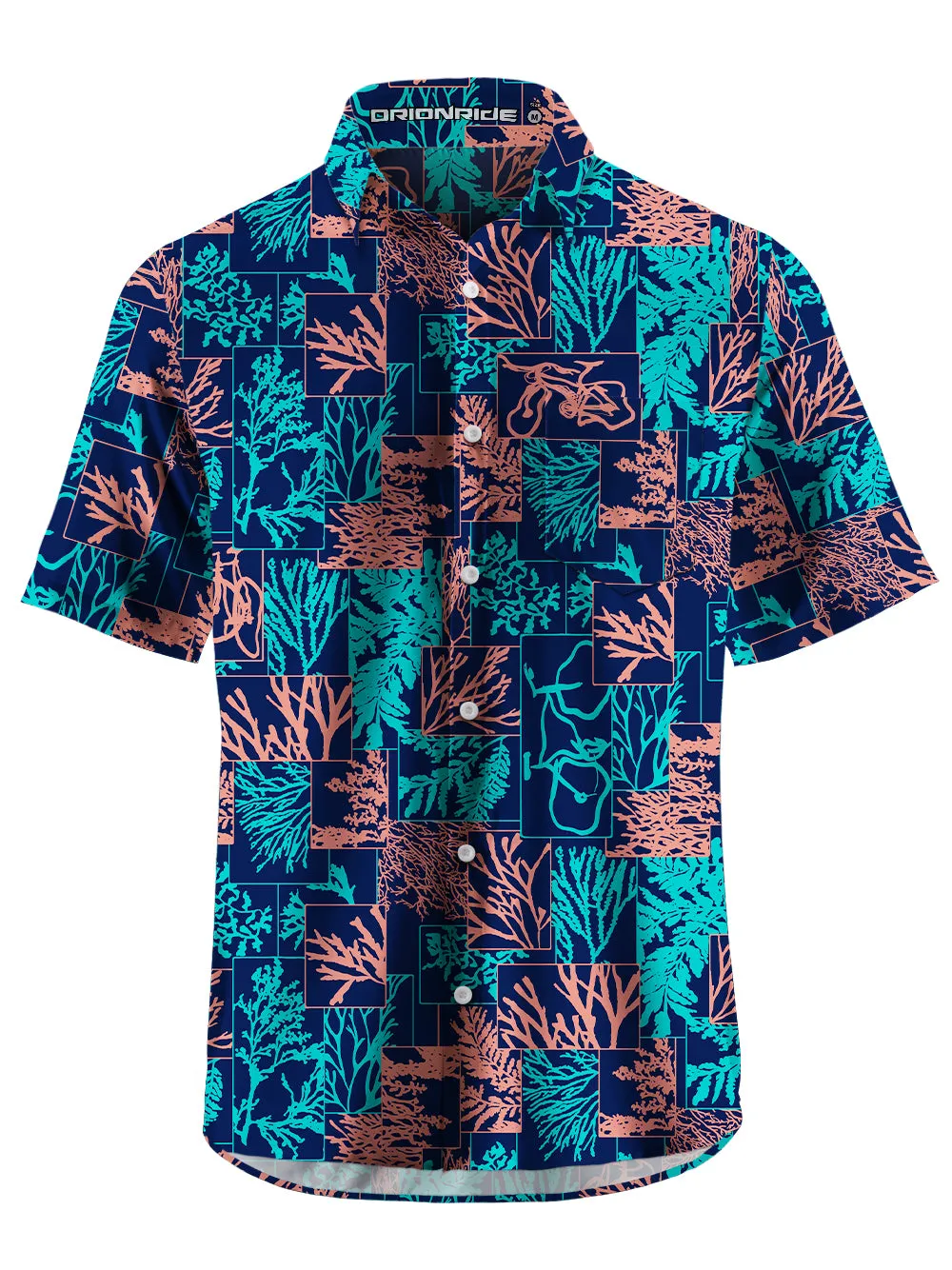 Orionride Coral Reef Cycling Zipper Pockets Ultra Lightweight Short Sleeves Gravel Shirt sold by Orionride