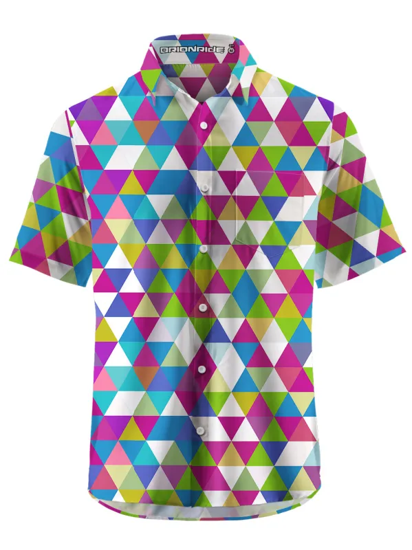 Orionride Colored Triangles Zipper Pockets Ultra Lightweight Short Sleeves Gravel Shirt sold by Orionride