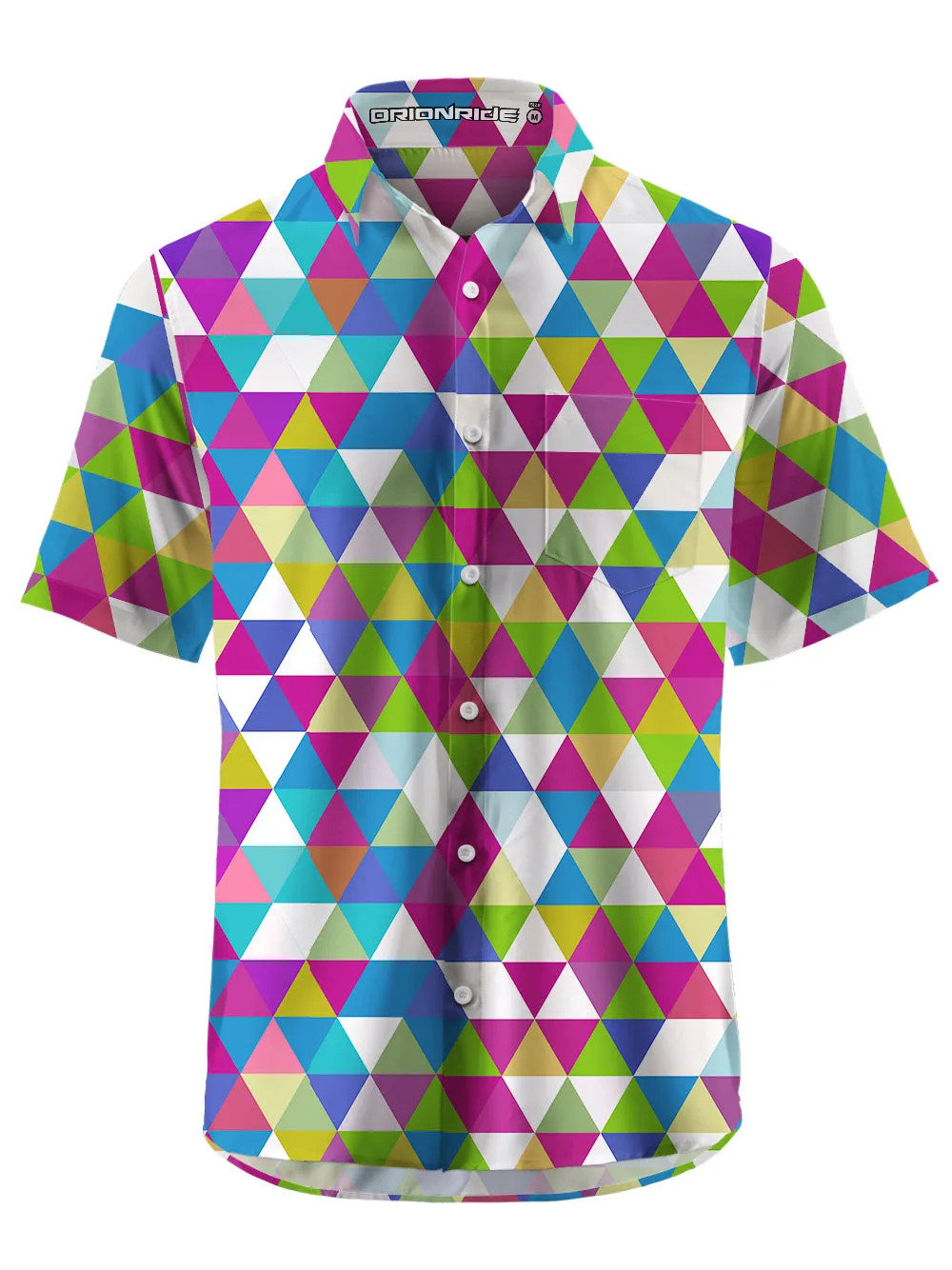 Orionride Colored Triangles Zipper Pockets Ultra Lightweight Short Sleeves Gravel Shirt sold by Orionride
