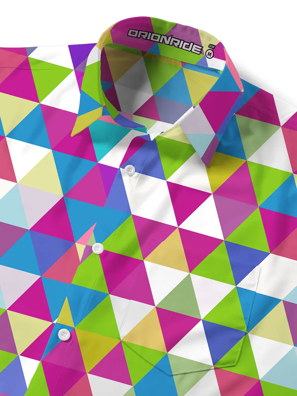 Orionride Colored Triangles Zipper Pockets Ultra Lightweight Short Sleeves Gravel Shirt sold by Orionride product image thumbnail 4