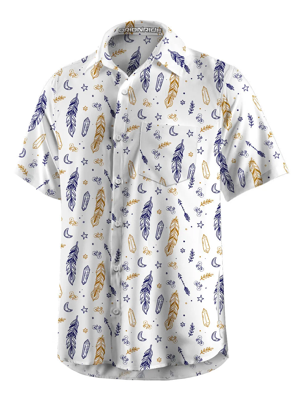 Orionride Feather Print Zipper Pockets Ultra Lightweight Short Sleeves Gravel Shirt sold by Orionride product image thumbnail 2