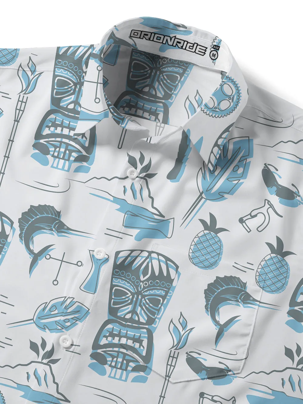 Orionride Hawaiian Ethnic Customs Zipper Pockets Ultra Lightweight Short Sleeves Gravel Shirt sold by Orionride product image thumbnail 4