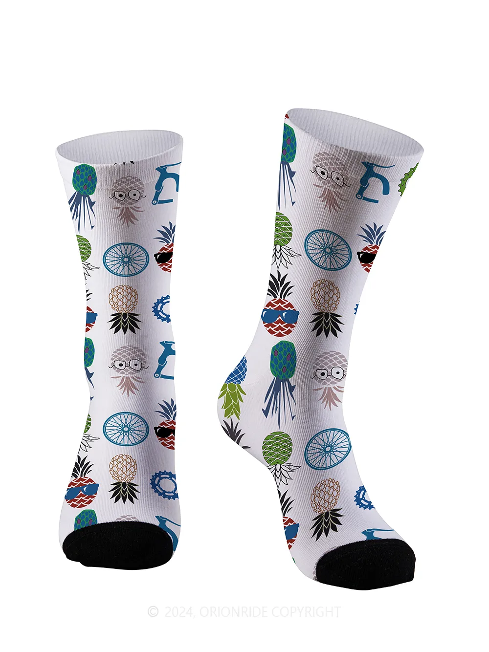 Orionride Funny Pineapple Head Cycling Socks sold by Orionride product image thumbnail 2