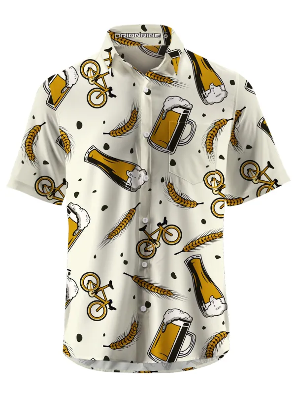 Orionride Short Sleeves Beer Wheat Ears Zipper Pockets Ultra Lightweight Gravel Shirt sold by Orionride
