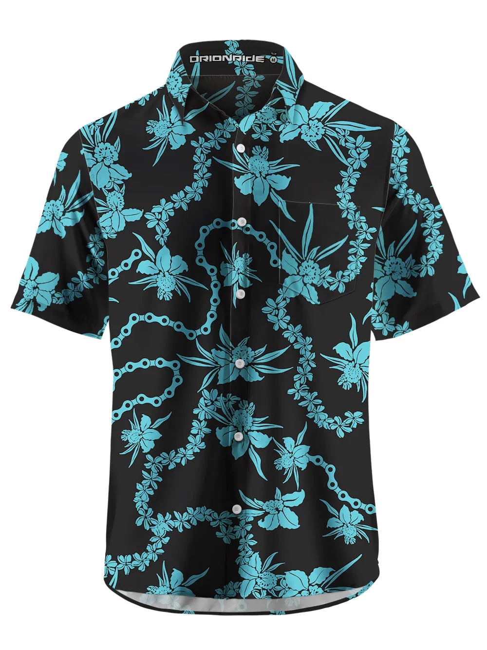 Orionride Short Sleeves Chain Printing Zipper Pockets Ultra Lightweight Gravel Shirt sold by Orionride