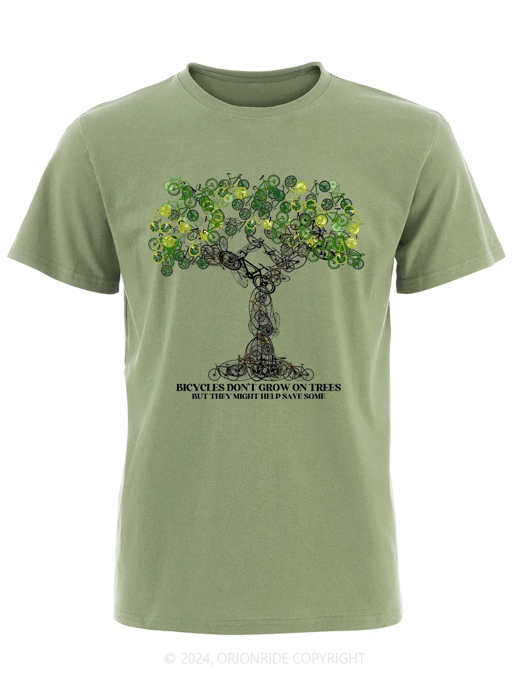 Orionride Short Sleeves Bicycle Tree Art Bike T-Shirt sold by Orionride product image thumbnail 2