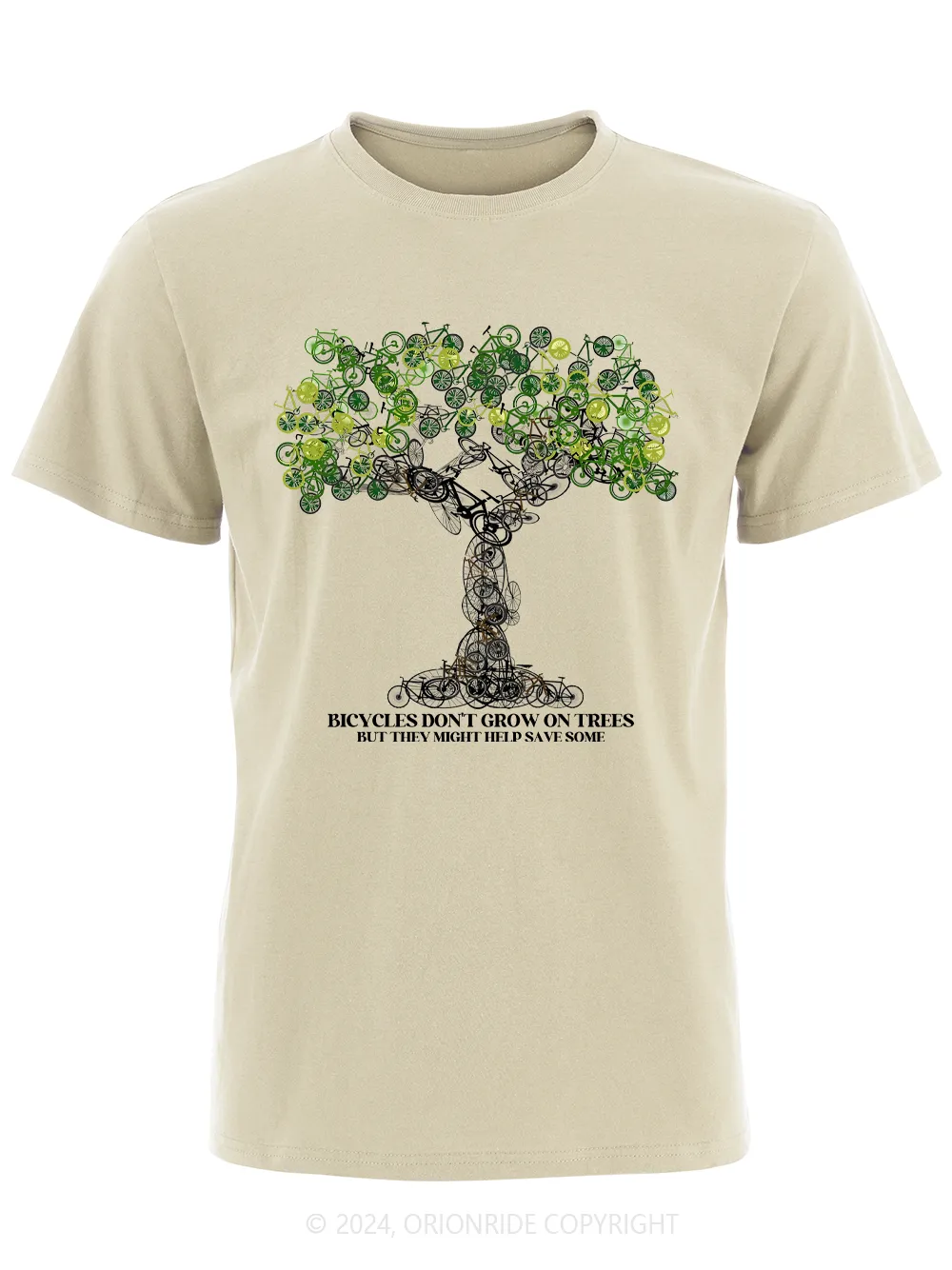 Orionride Short Sleeves Bicycle Tree Art Bike T-Shirt sold by Orionride