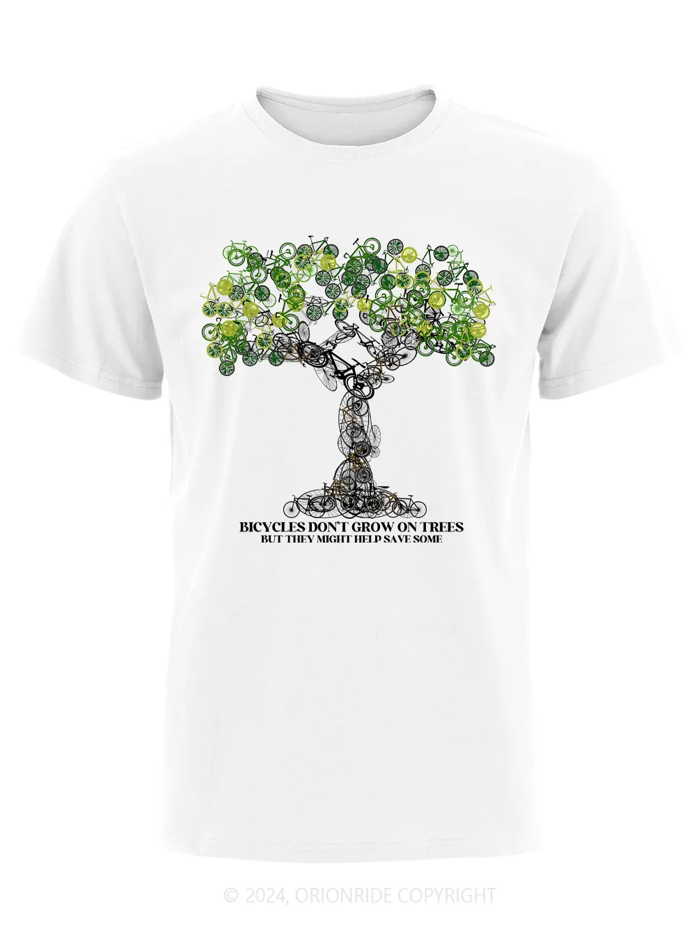 Orionride Short Sleeves Bicycle Tree Art Bike T-Shirt sold by Orionride product image thumbnail 3