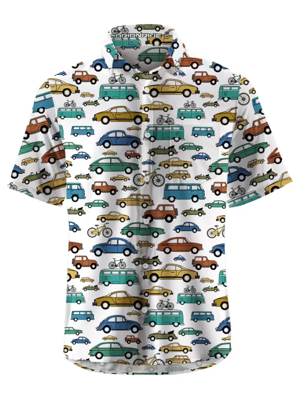 Orionride Short Sleeves Vintage Vehicles Zipper Pockets Ultra Lightweight Gravel Shirt sold by Orionride