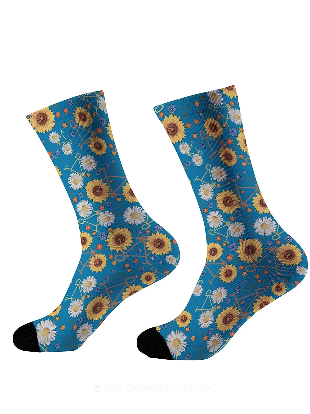 Orionride Sunflowers And Daisies Cycling Socks sold by Orionride