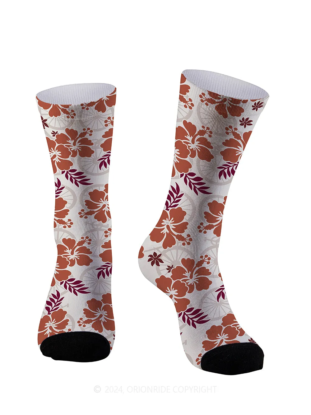 Orionride Hibiscus Flowers Cycling Socks sold by Orionride product image thumbnail 2