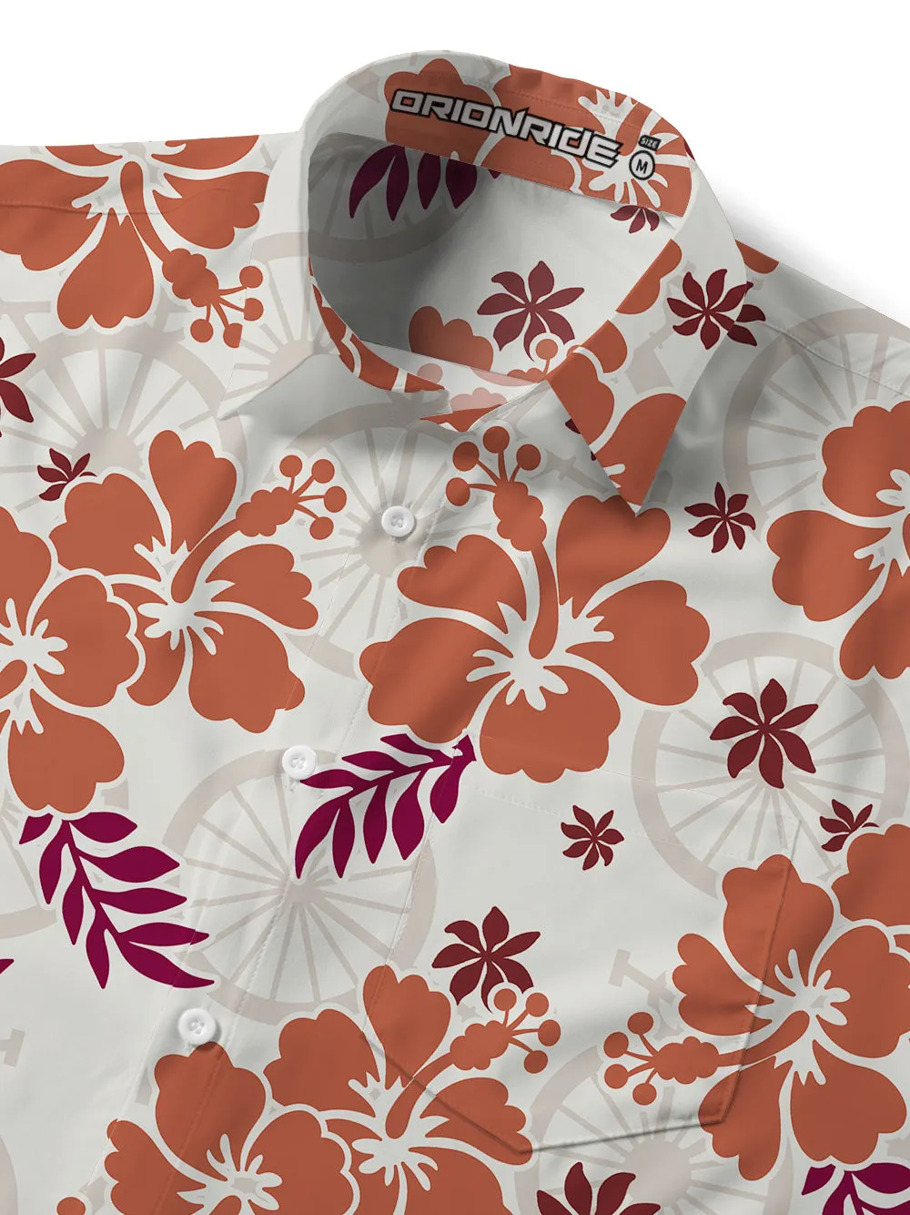 Orionride Short Sleeves Hibiscus Flowers Zipper Pockets Ultra Lightweight Gravel Shirt sold by Orionride product image thumbnail 5