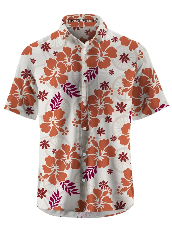 Orionride Short Sleeves Hibiscus Flowers Zipper Pockets Ultra Lightweight Gravel Shirt sold by Orionride
