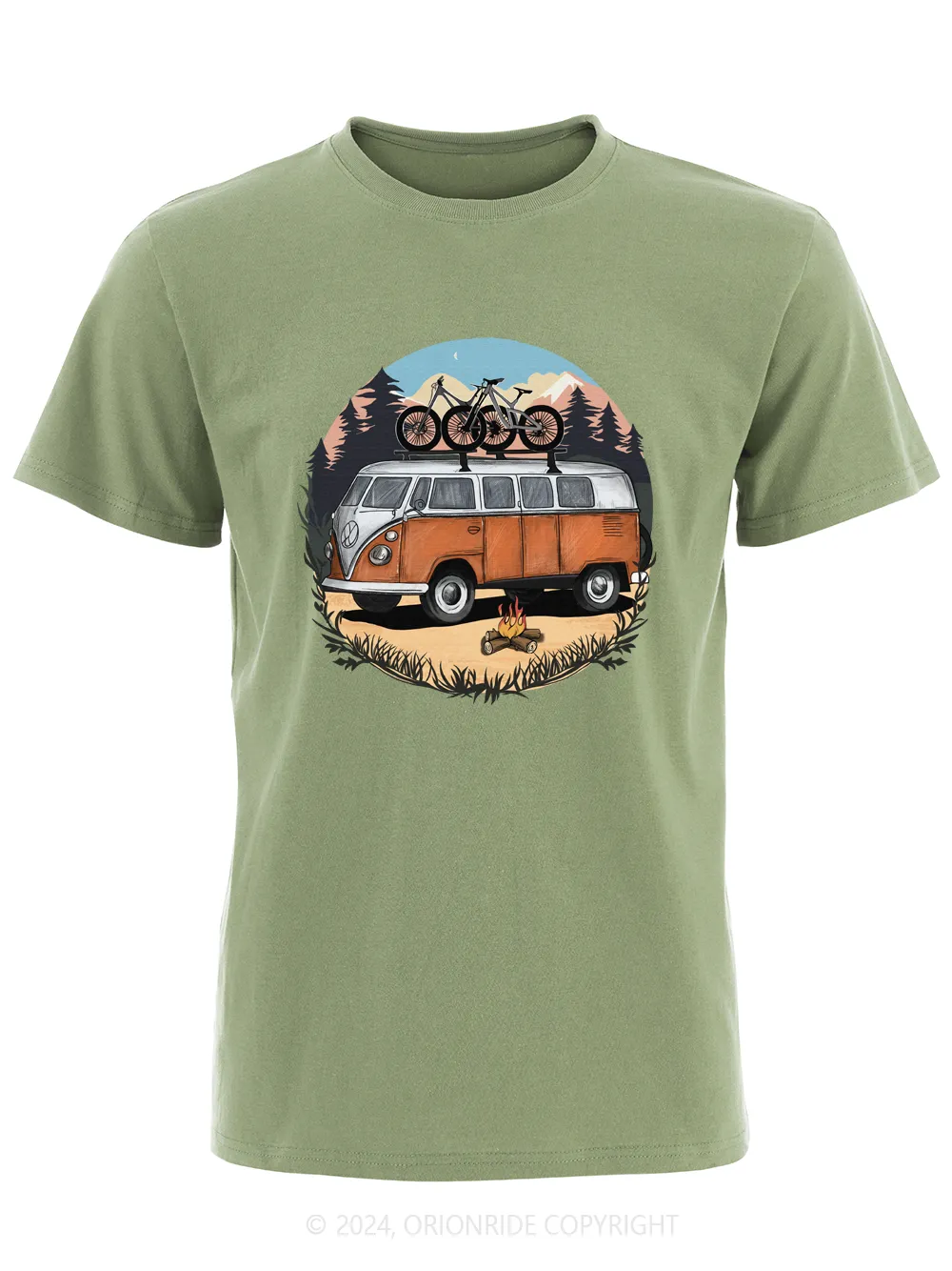 Orionride Short Sleeves Retro Camper Vans Bike T-Shirt sold by Orionride
