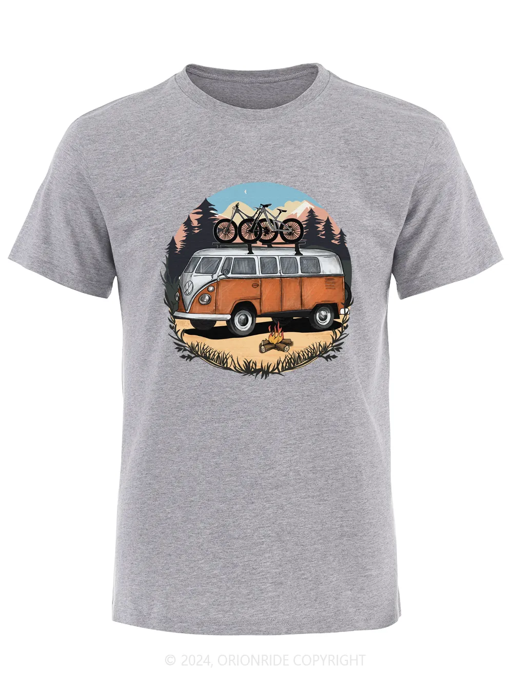 Orionride Short Sleeves Retro Camper Vans Bike T-Shirt sold by Orionride product image thumbnail 4