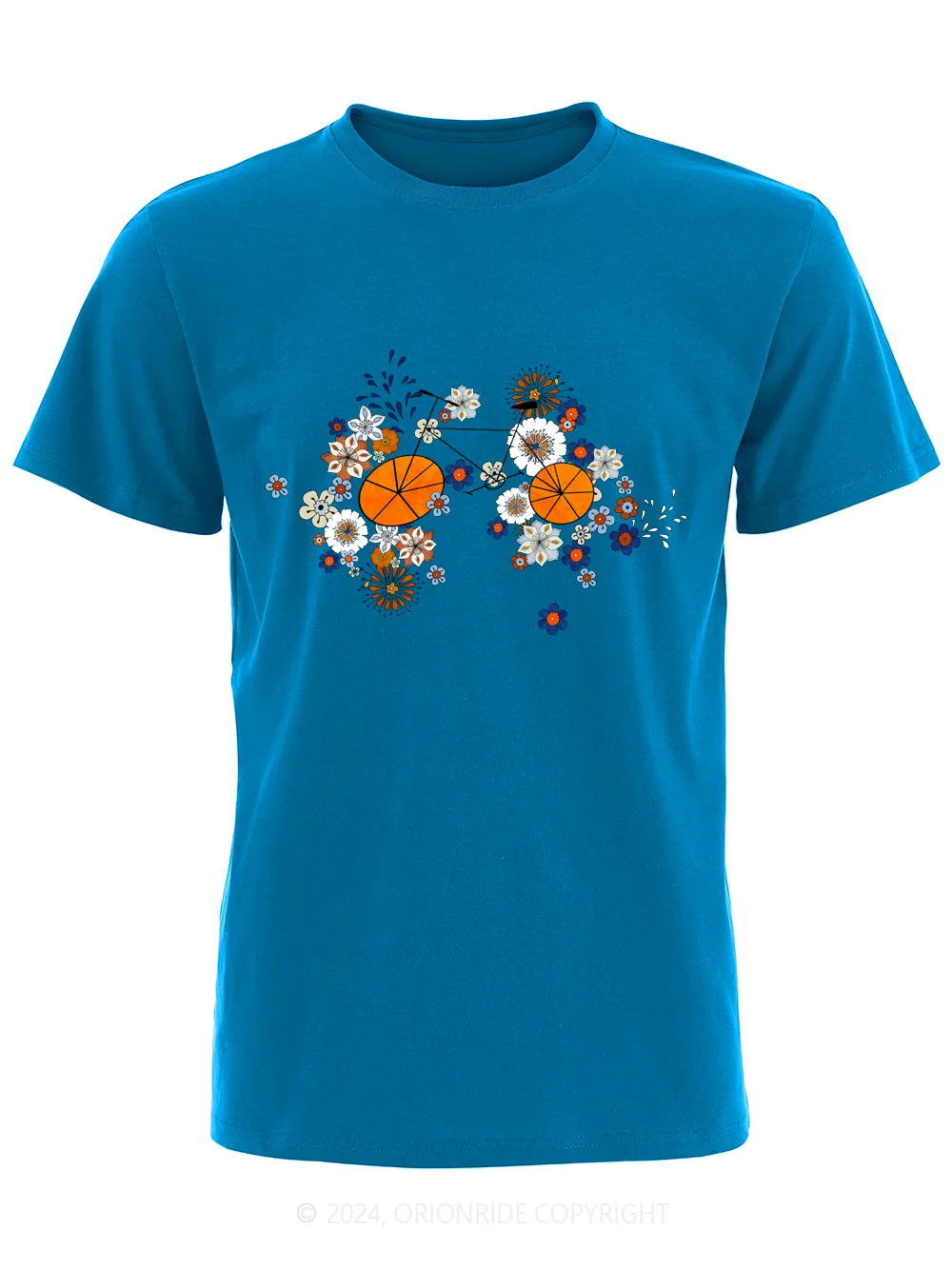 Orionride Short Sleeves Multicolor Flowers Bike T-Shirt sold by Orionride