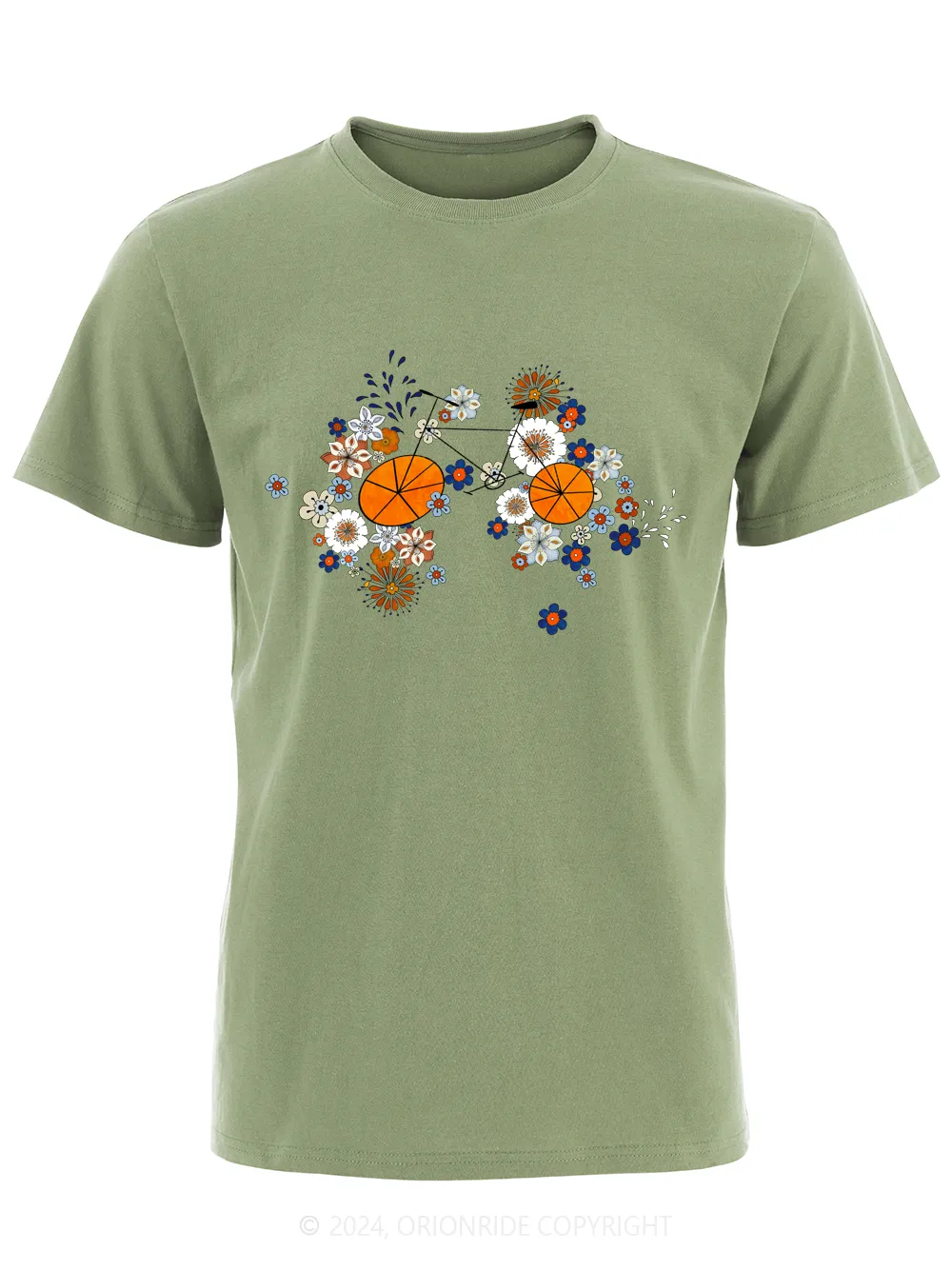 Orionride Short Sleeves Multicolor Flowers Bike T-Shirt sold by Orionride product image thumbnail 3