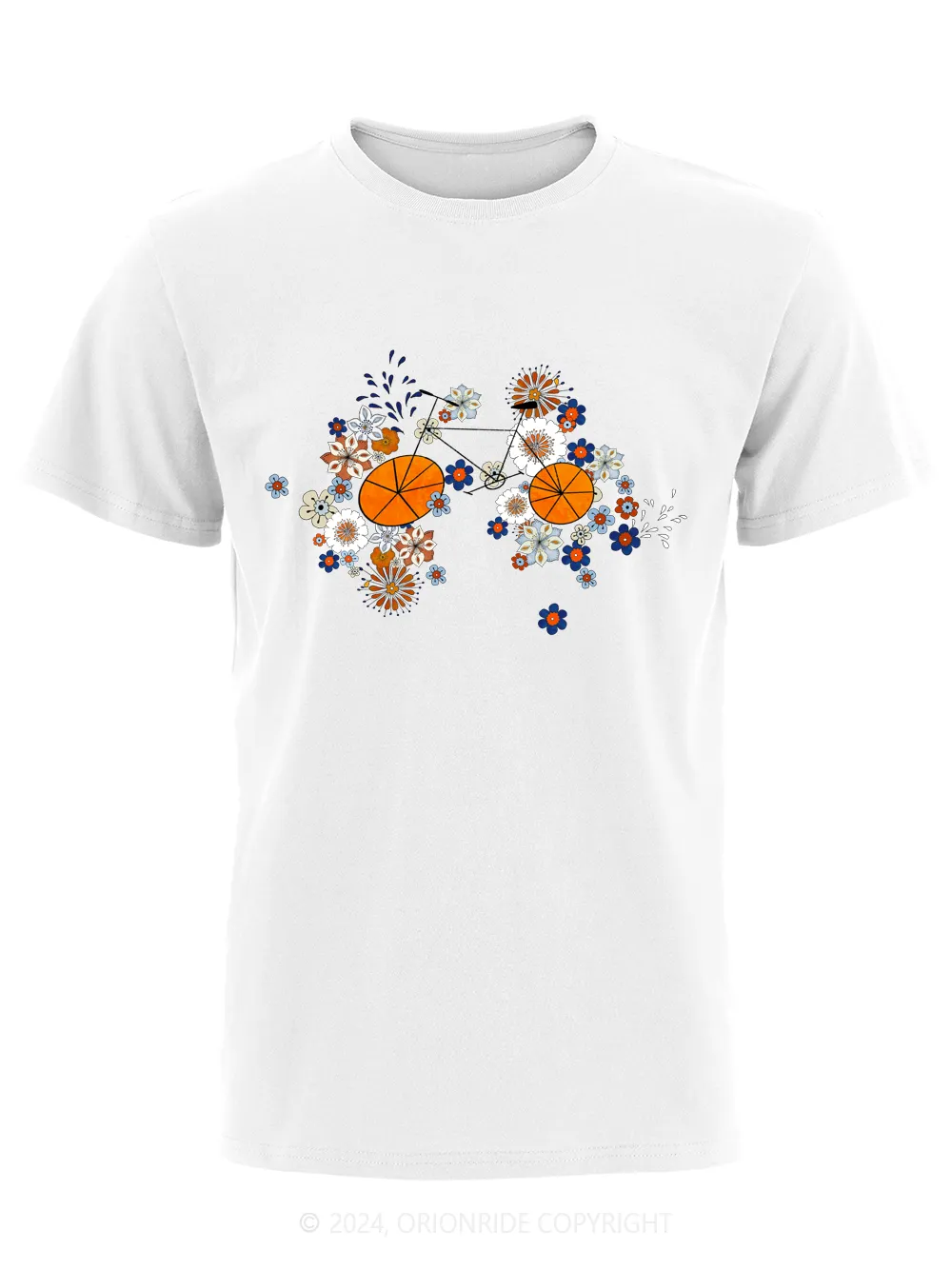 Orionride Short Sleeves Multicolor Flowers Bike T-Shirt sold by Orionride product image thumbnail 5