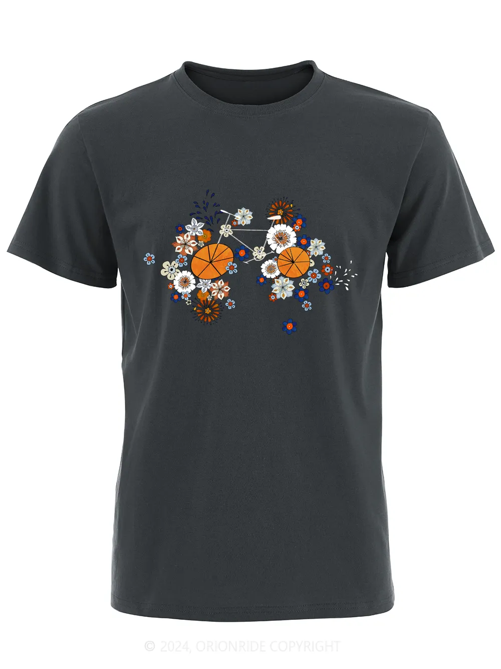 Orionride Short Sleeves Multicolor Flowers Bike T-Shirt sold by Orionride product image thumbnail 4