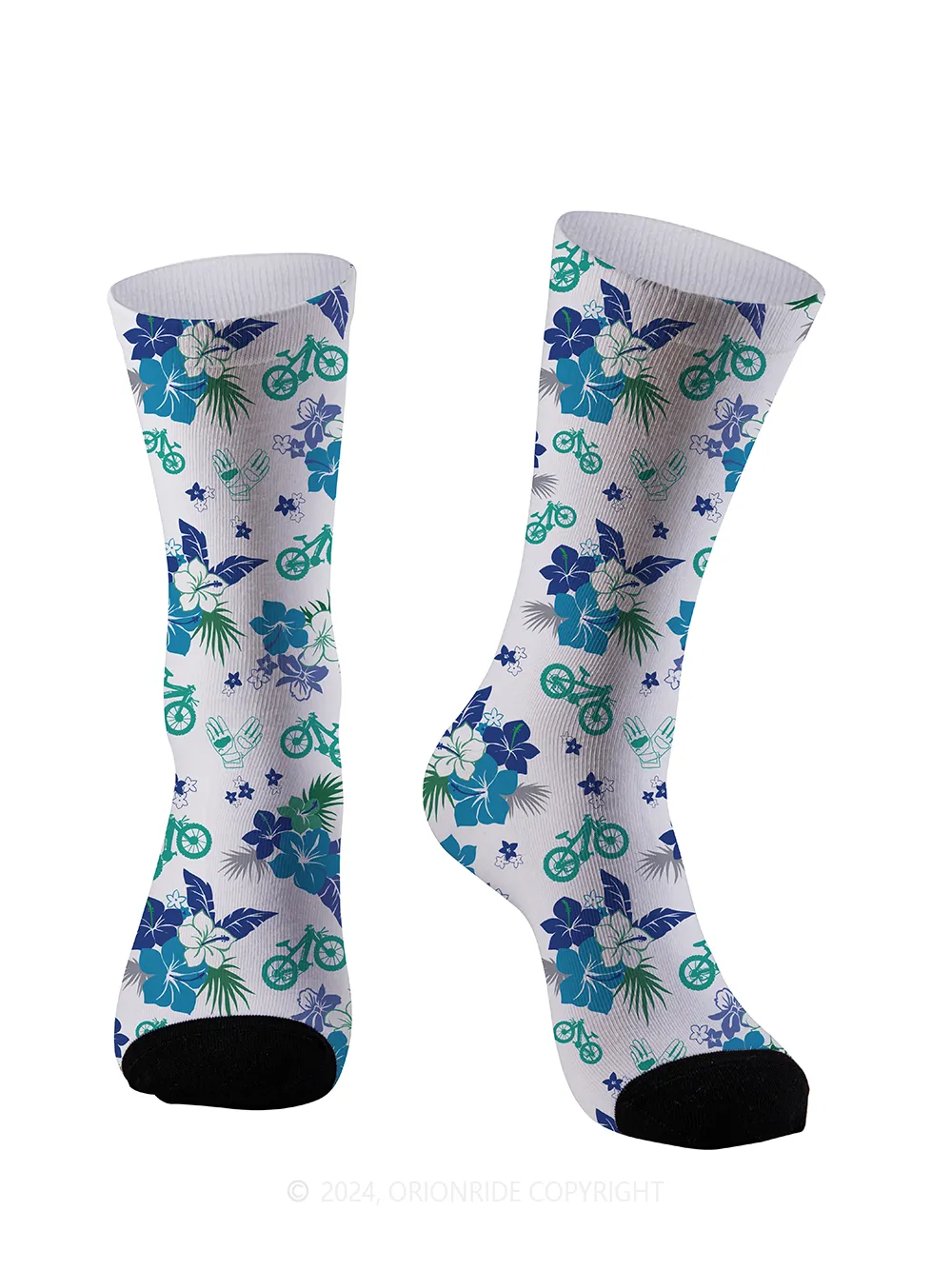 Orionride Hibiscus Print Cycling Socks sold by Orionride product image thumbnail 2
