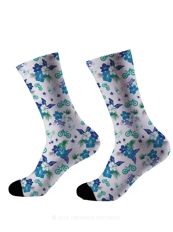 Orionride Hibiscus Print Cycling Socks sold by Orionride