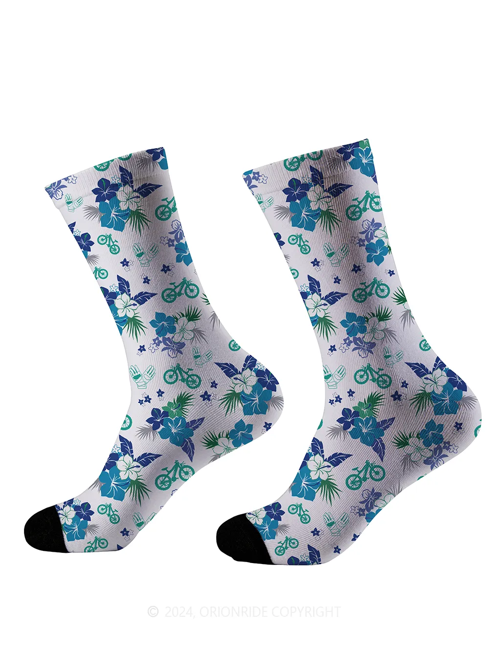 Orionride Hibiscus Print Cycling Socks sold by Orionride