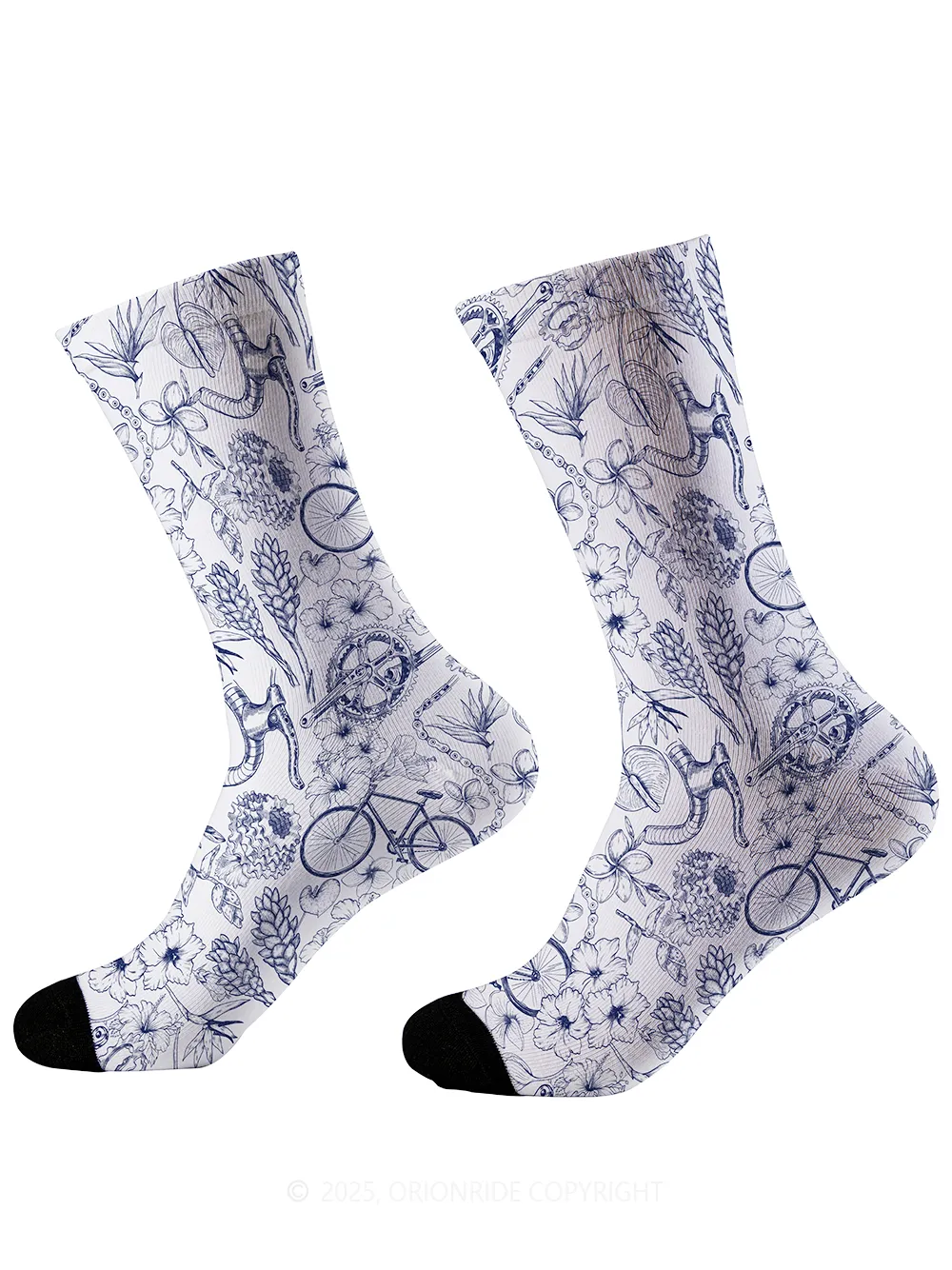 Orionride Flower Sketch Cycling Socks sold by Orionride