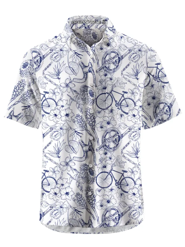 Orionride Short Sleeves Flower Sketch Zipper Pockets Ultra Lightweight Gravel Shirt sold by Orionride