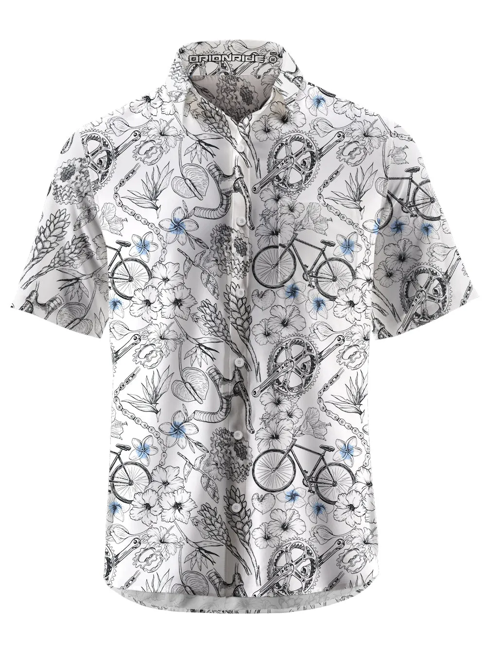 Orionride Short Sleeves Plumeria Cycling Zipper Pockets Ultra Lightweight Gravel Shirt sold by Orionride