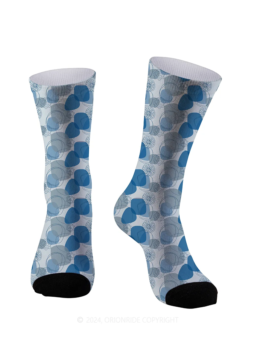 Orionride Blue Abstract Geometric Cycling Socks sold by Orionride product image thumbnail 2