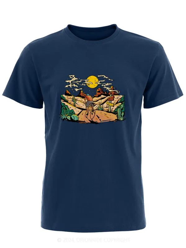 Orionride Short Sleeves Sunset Desert Ride Bike T-Shirt sold by Orionride