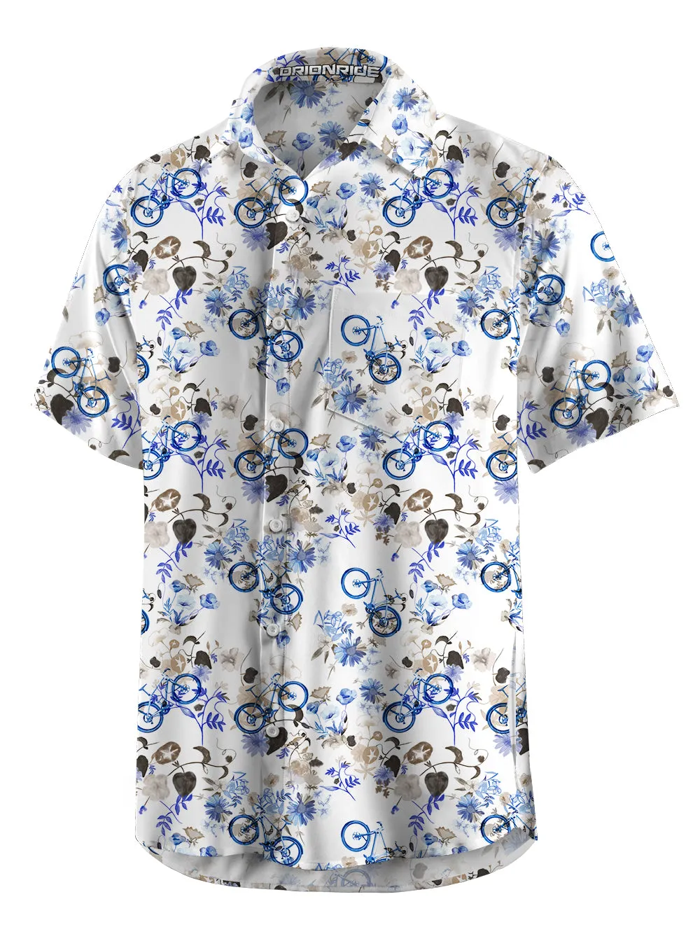 Orionride Short Sleeves Bicycle Print Zipper Pockets Ultra Lightweight Gravel Shirt sold by Orionride product image thumbnail 2