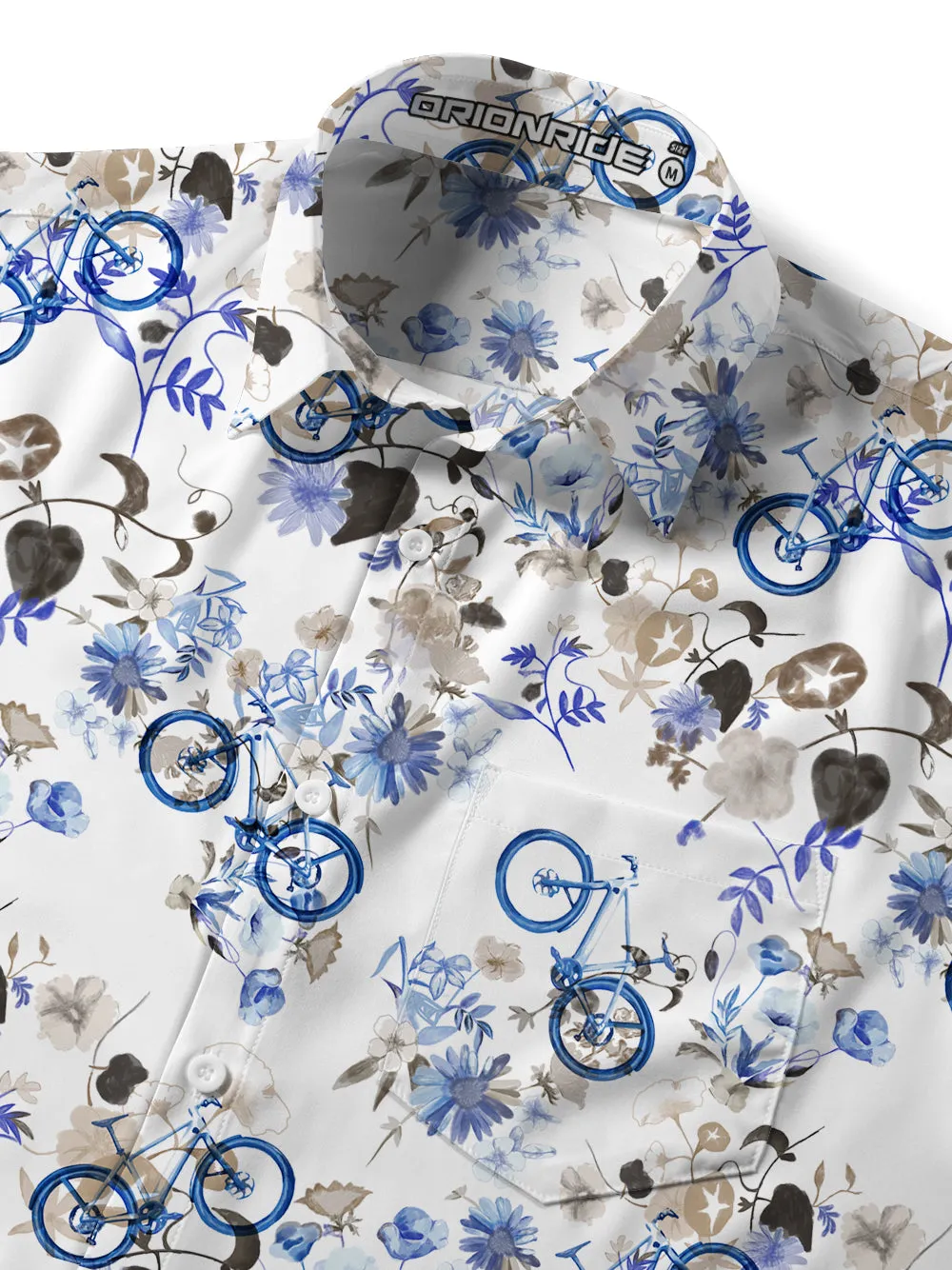 Orionride Short Sleeves Bicycle Print Zipper Pockets Ultra Lightweight Gravel Shirt sold by Orionride product image thumbnail 4