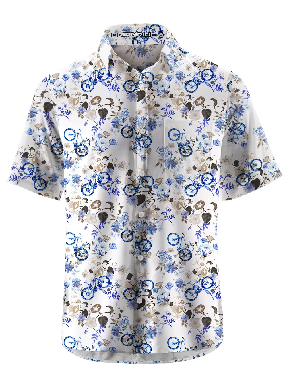 Orionride Short Sleeves Bicycle Print Zipper Pockets Ultra Lightweight Gravel Shirt sold by Orionride