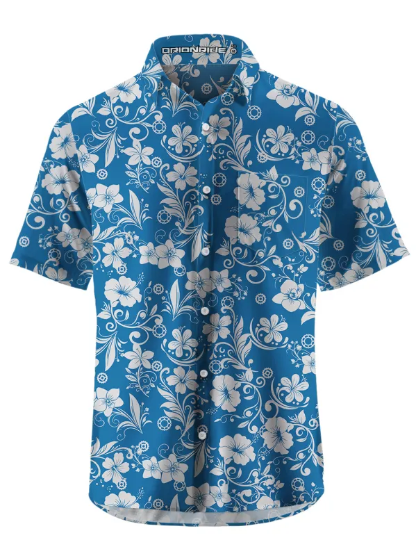 Orionride Short Sleeves Hawaiian Flowers Zipper Pockets Ultra Lightweight Gravel Shirt sold by Orionride