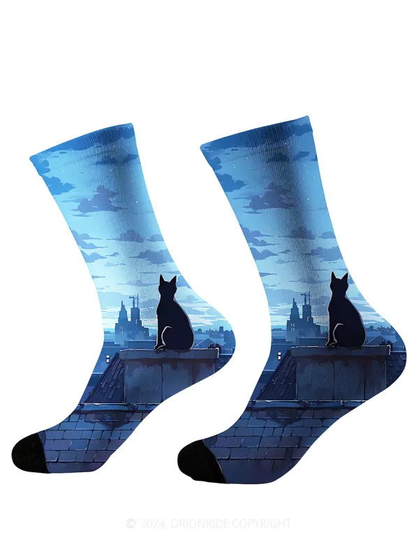 Orionride Black Cat Cycling Socks sold by Orionride