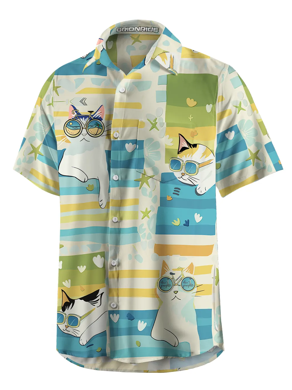 Orionride Short Sleeves Four Cats Zipper Pockets Ultra Lightweight Gravel Shirt sold by Orionride product image thumbnail 2