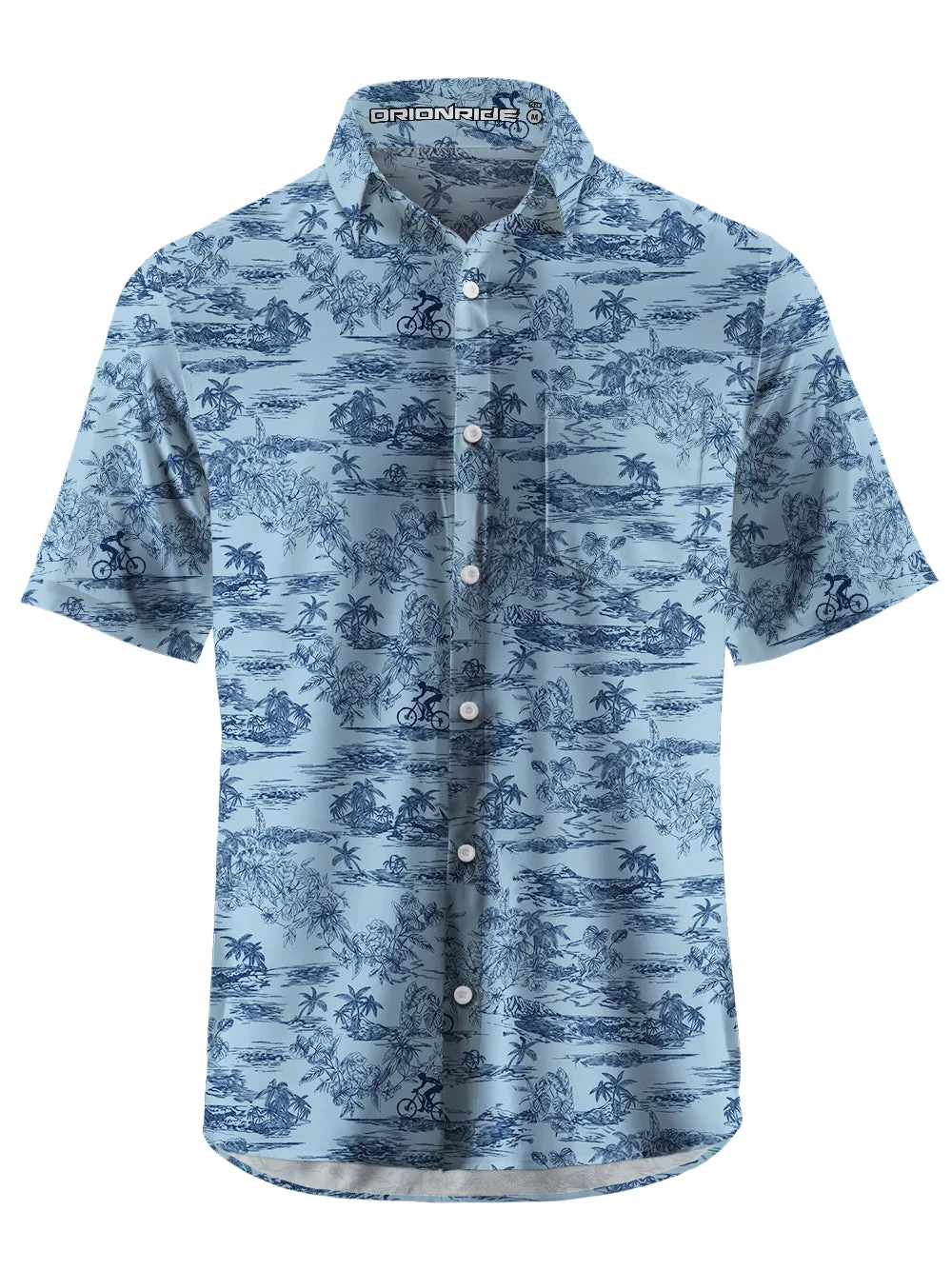 Orionride Short Sleeves Blue Island Zipper Pockets Ultra Lightweight Gravel Shirt sold by Orionride