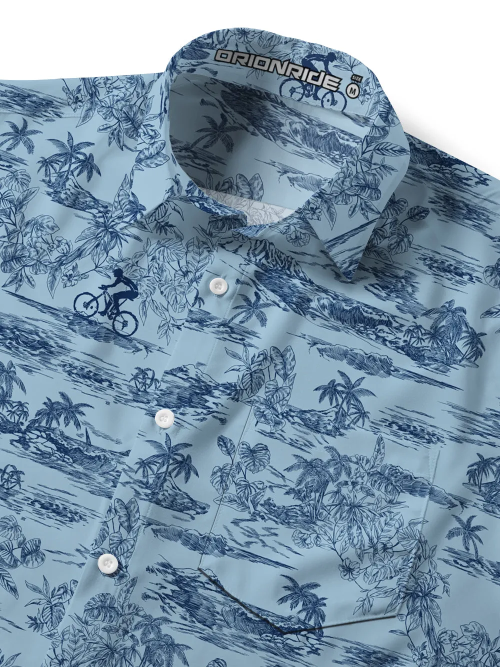 Orionride Short Sleeves Blue Island Zipper Pockets Ultra Lightweight Gravel Shirt sold by Orionride product image thumbnail 4