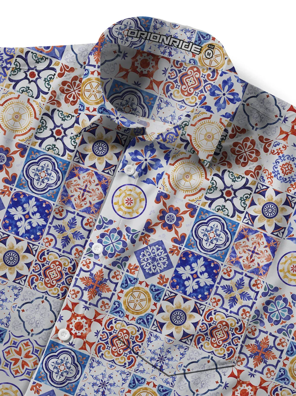 Orionride Short Sleeves Flower Tiles Zipper Pockets Ultra Lightweight Gravel Shirt sold by Orionride product image thumbnail 4