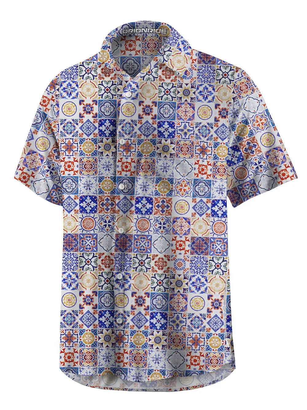 Orionride Short Sleeves Flower Tiles Zipper Pockets Ultra Lightweight Gravel Shirt sold by Orionride product image thumbnail 2